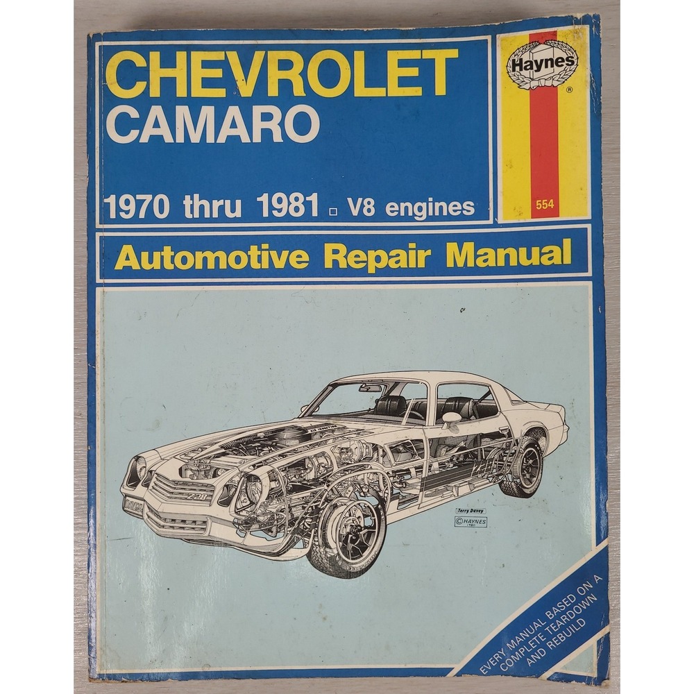 Haynes Chevrolet Camaro 1970-1981 V8 Repair Manual 554 Z28 Rally Sport LT
